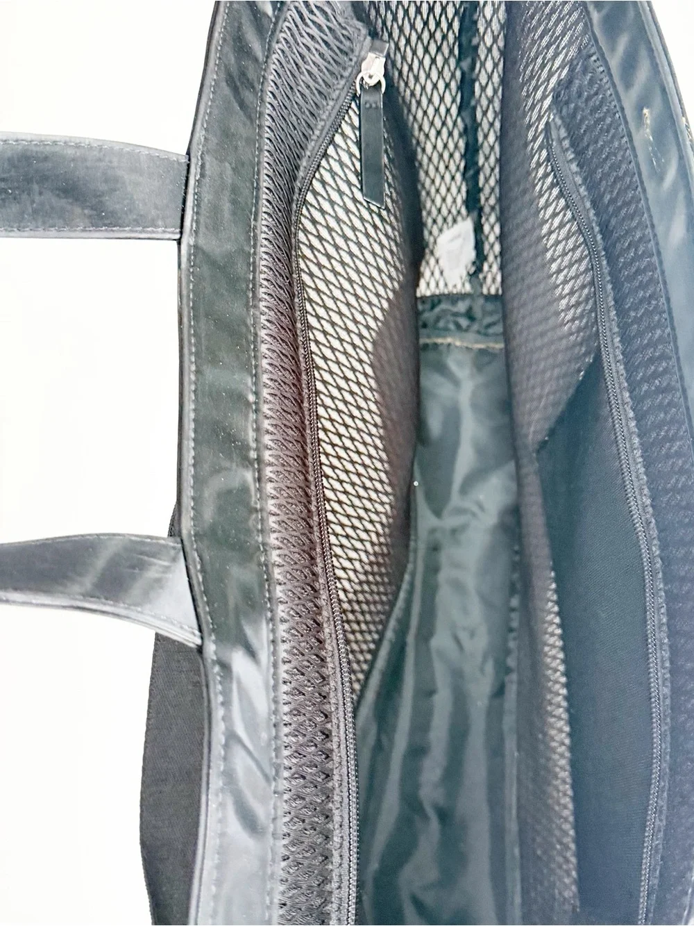 VSX Black Mesh & Patent Trim Duffel Bag